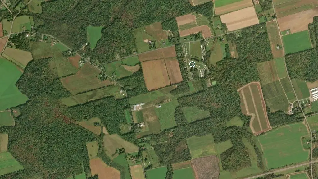 Aerial view of Valley R & R Campground and surroundings