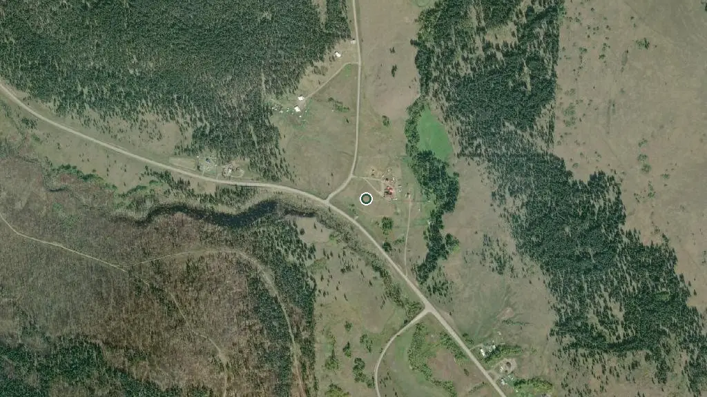 Aerial view of Chilcotin Lodge and surroundings