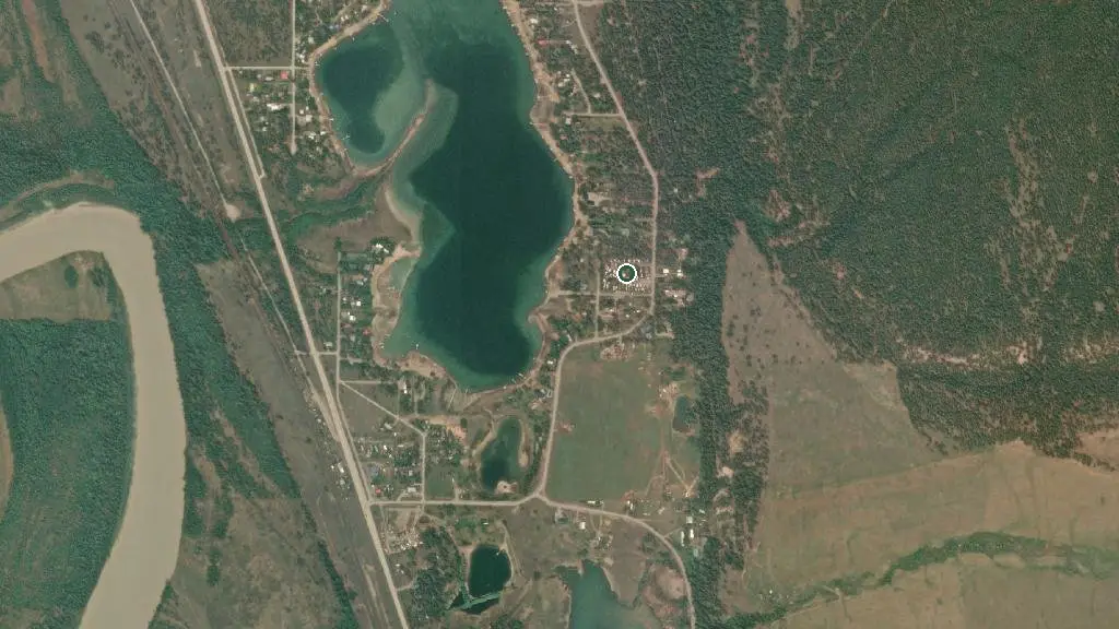 Aerial view of Hitchin' Post and surroundings