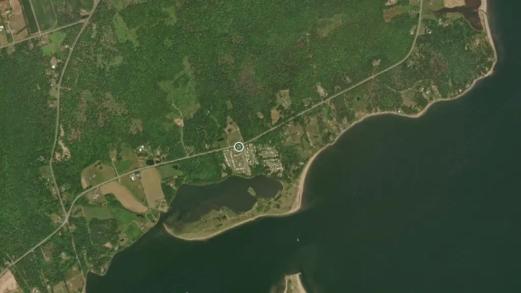Aerial view of Harbour Light Trailer Court and surroundings