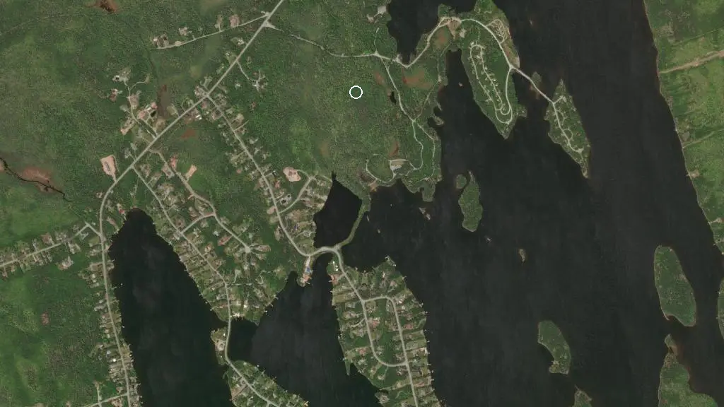 Aerial view of Porters Lake Provincial Park and surroundings
