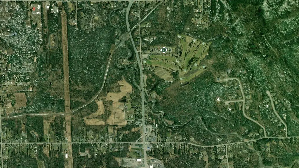 Aerial view of root river trailer park and surroundings
