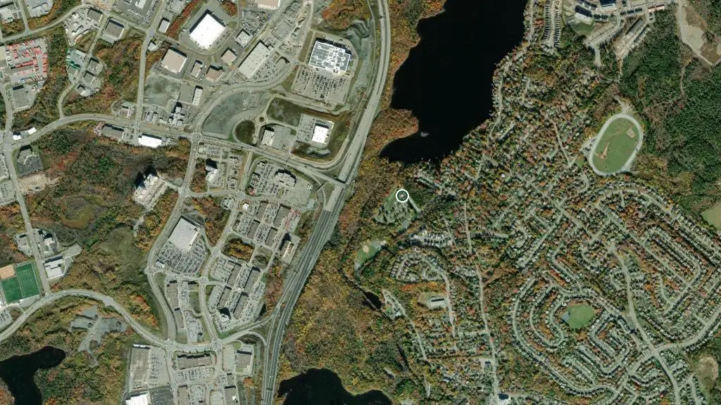 Aerial view of Shubie Campground and surroundings