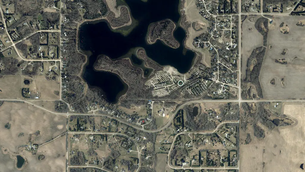 Aerial view of Spring Lake RV Resort and surroundings