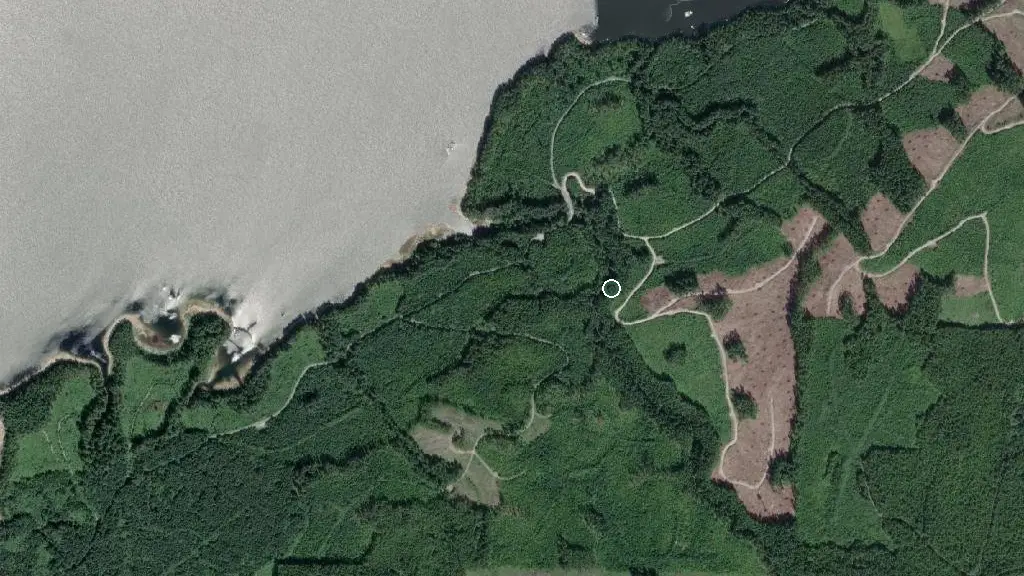 Aerial view of Golden Stanley Hut and surroundings