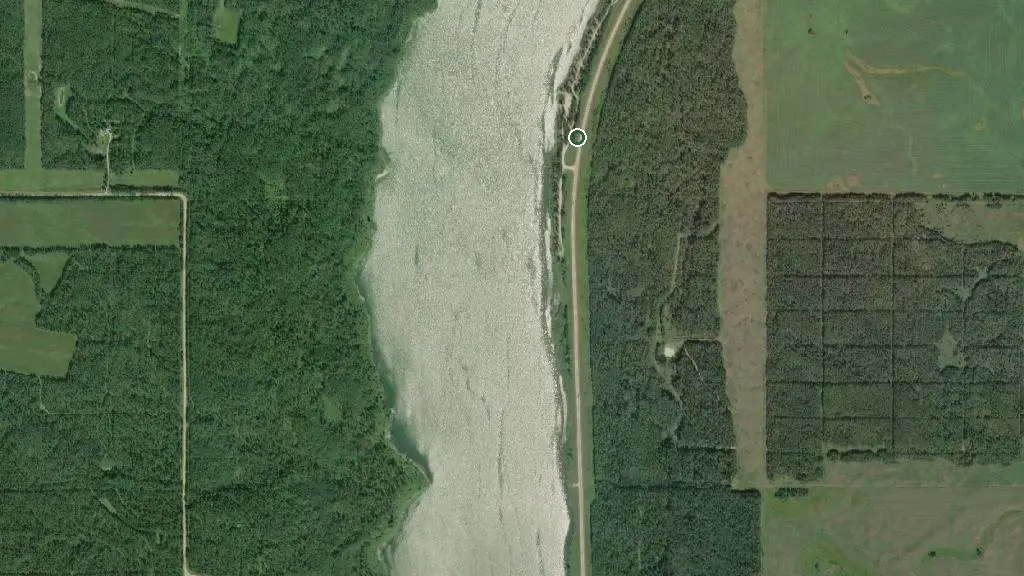 Aerial view of Kehiwin Provincial Recreation Area and surroundings