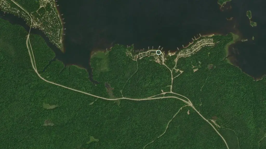 Aerial view of Pourvoirie Club Fontbrune and surroundings