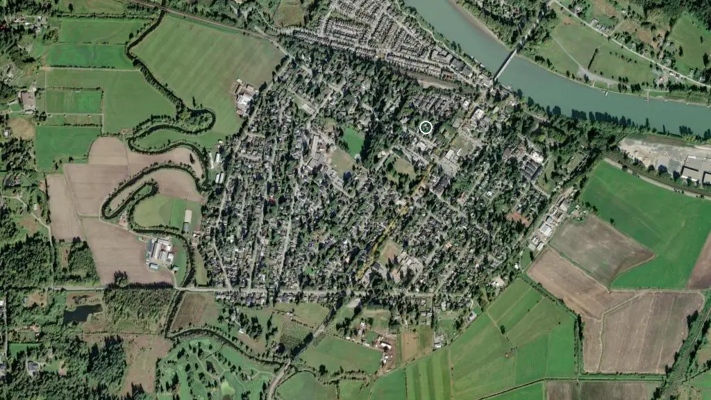 Aerial view of Lombardy Park and surroundings