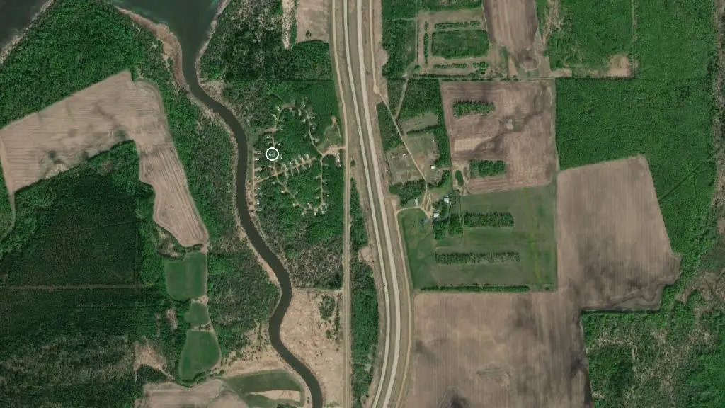 Aerial view of Haywood Campground and surroundings
