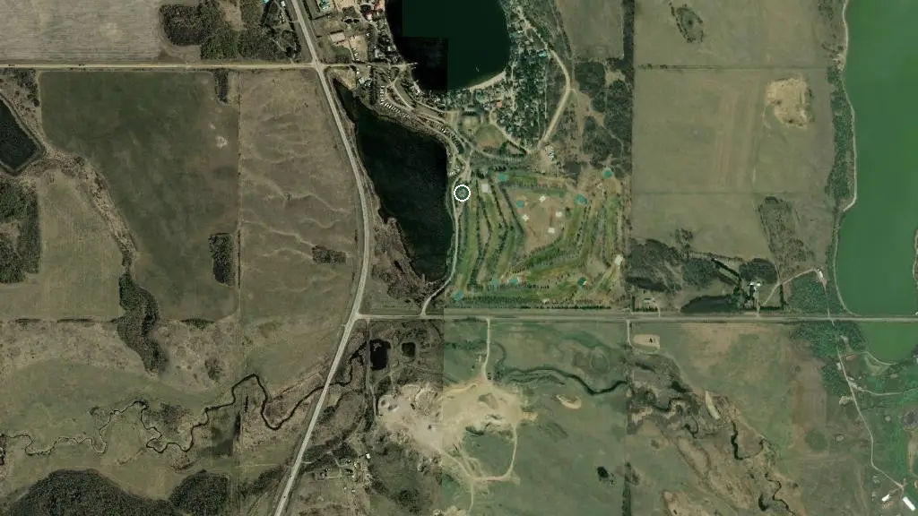 Aerial view of Sandy Beach Regional Park and surroundings