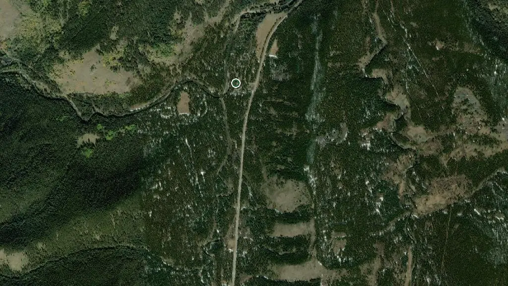 Aerial view of Racehorse Provincial Recreation Area and surroundings