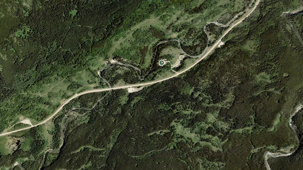 Aerial view of Syncline Group Camping Area and surroundings