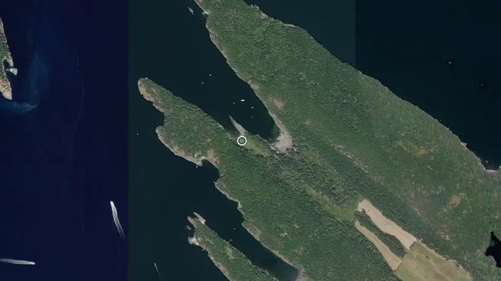 Aerial view of James Bay Campground - Gulf Islands National Park Reserve and surroundings