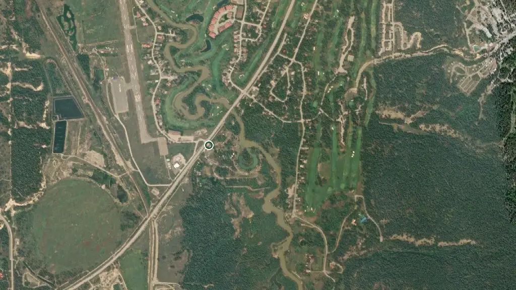Aerial view of Spruce Grove RV Park & Campground and surroundings