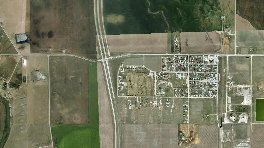 Aerial view of Granview Recreation Park and surroundings