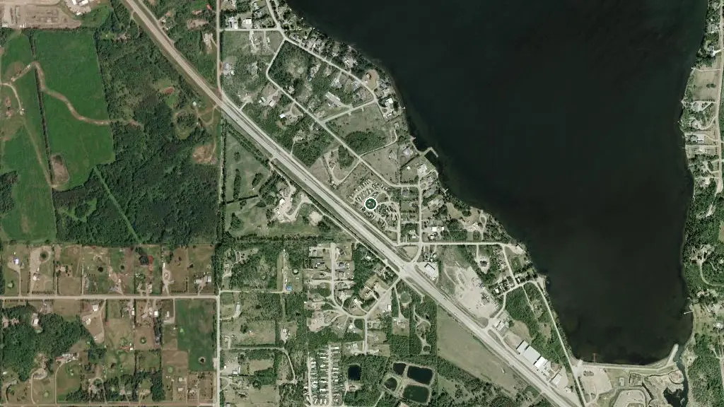 Aerial view of Charlie Lake RV & Leisure and surroundings
