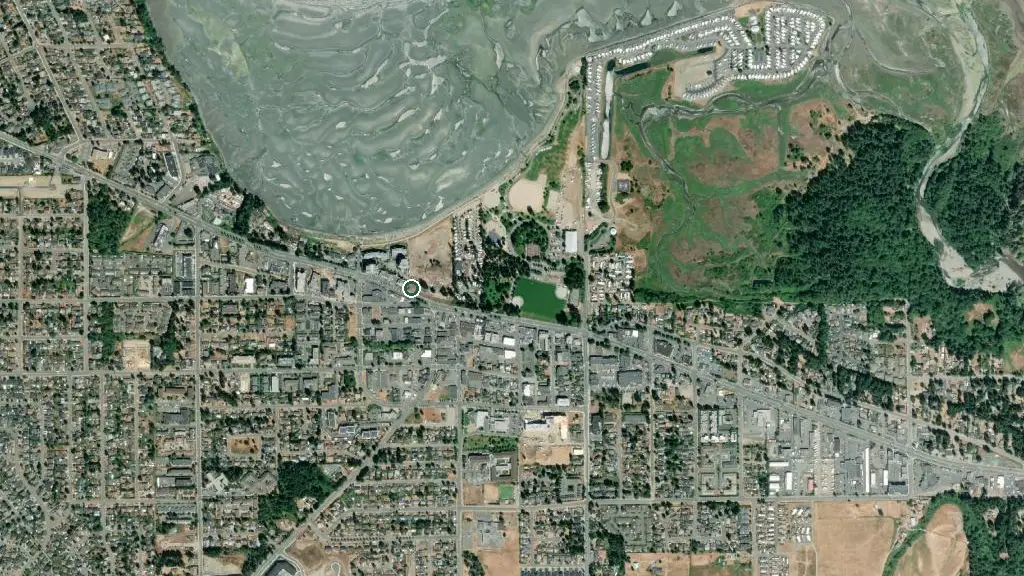 Aerial view of Pacific Palms RV Resort and surroundings