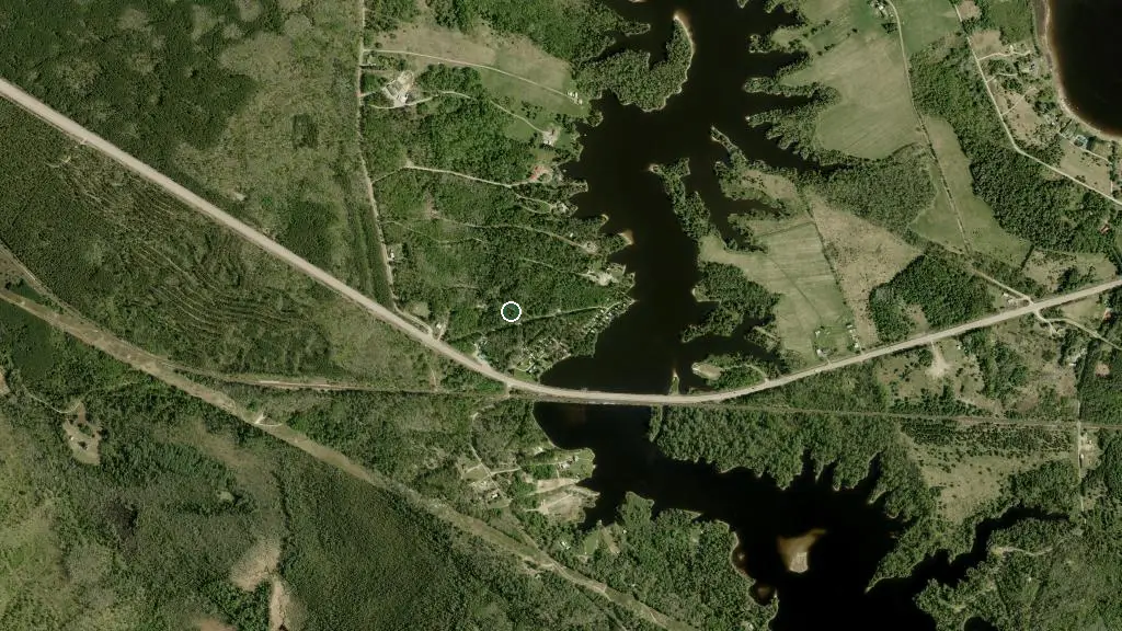 Aerial view of Lakeview Trailer Park and surroundings
