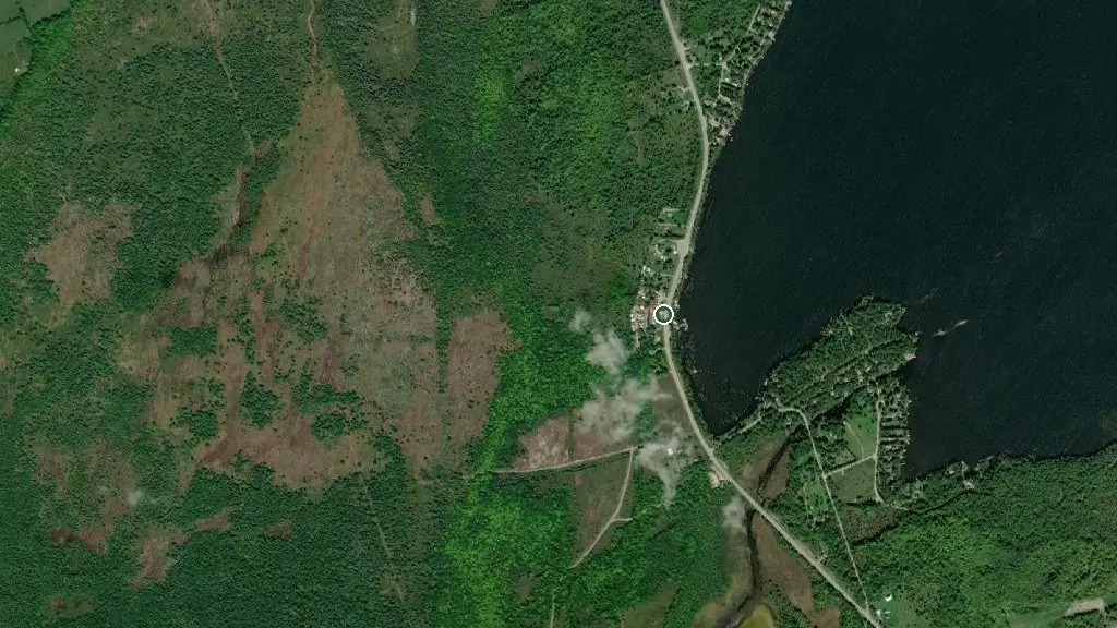 Aerial view of Head Lake RV Resort and surroundings