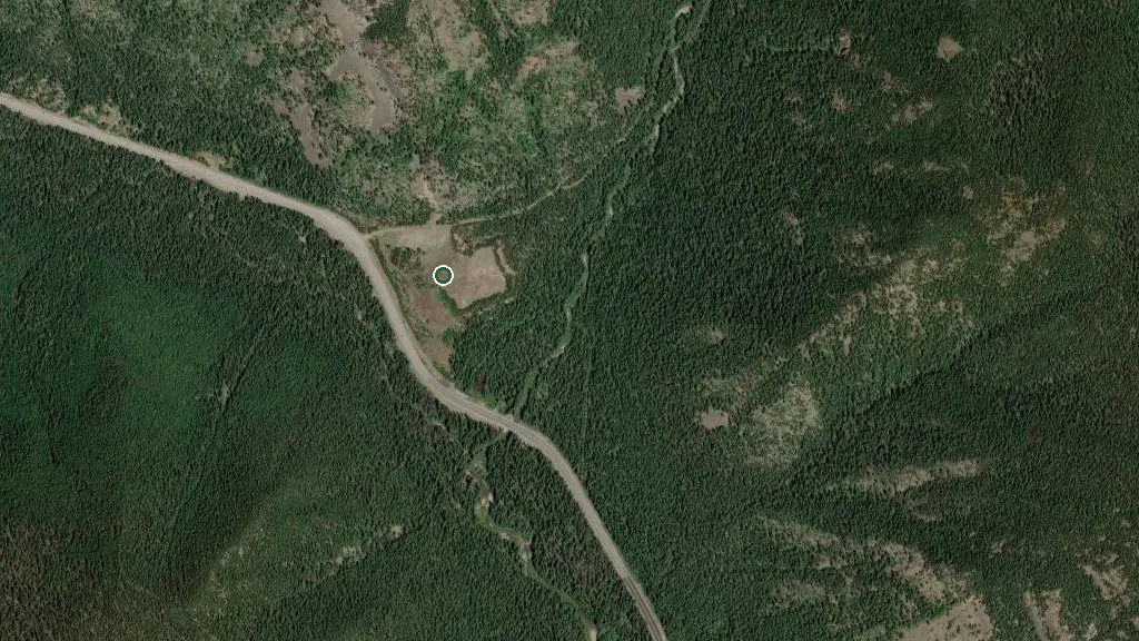 Aerial view of Cambie Creek Winter Group Campground - E.C. Manning Provincial Park and surroundings