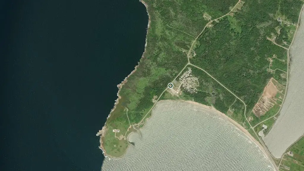 Aerial view of Plage Saint Pierre Campground and surroundings