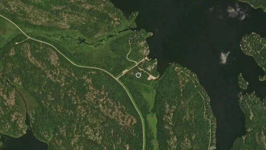 Aerial view of Whiteshell Provincial Park - Caddy Lake Campground and surroundings