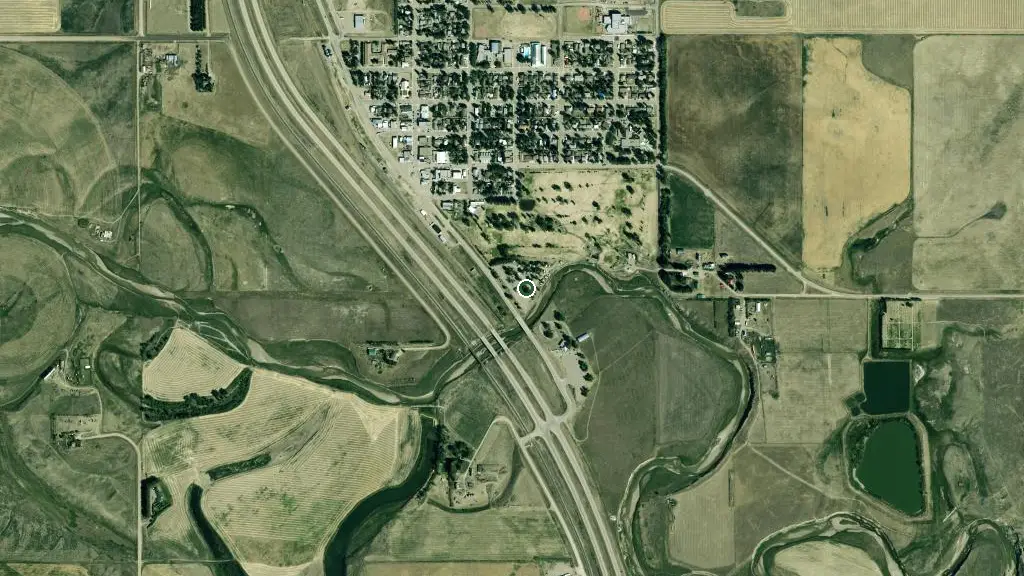 Aerial view of 8 Flags Campground and surroundings