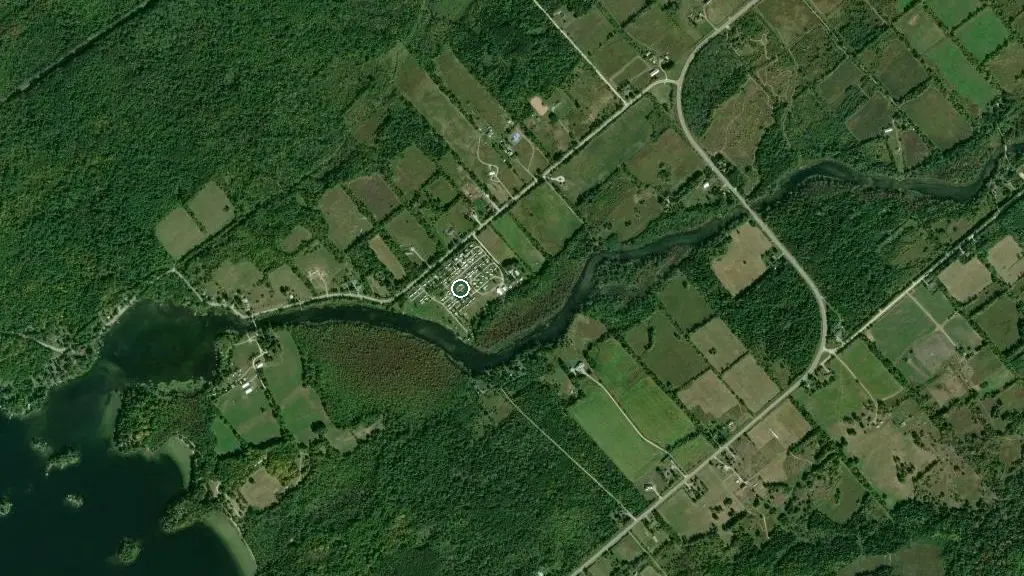 Aerial view of Tay River Tent & Trailer Park and surroundings