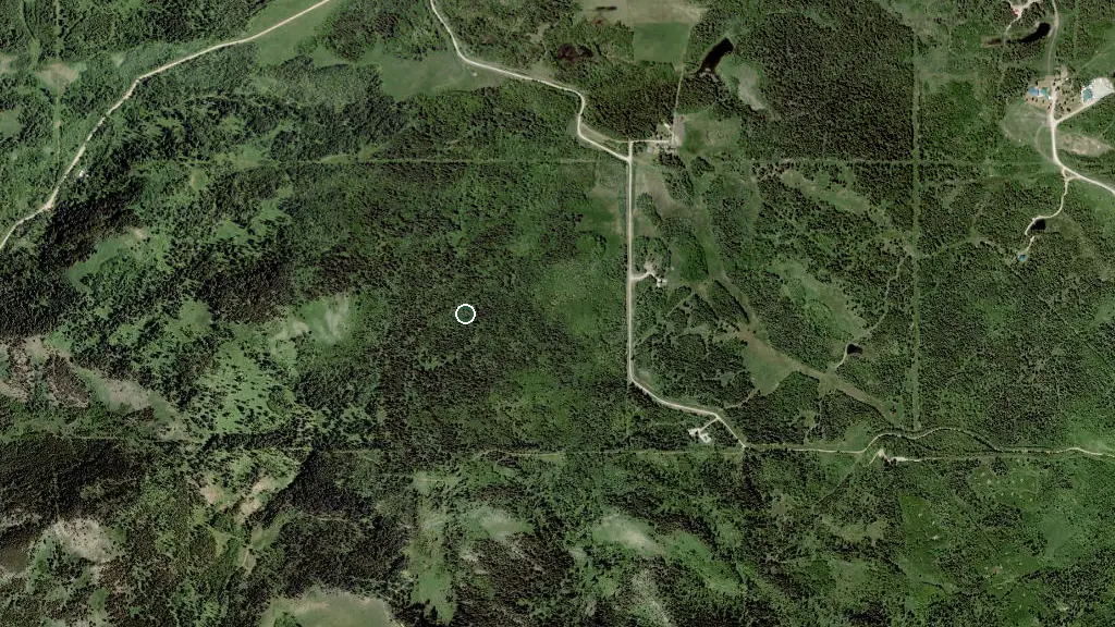 Aerial view of Maycroft Prov Rec Area and surroundings