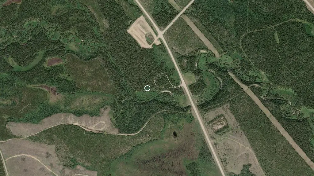 Aerial view of Lovett River Provincial Recreation Area and surroundings