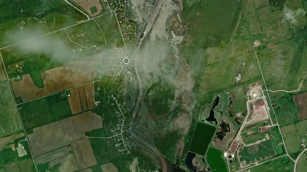 Aerial view of Alpine RV Resort and surroundings