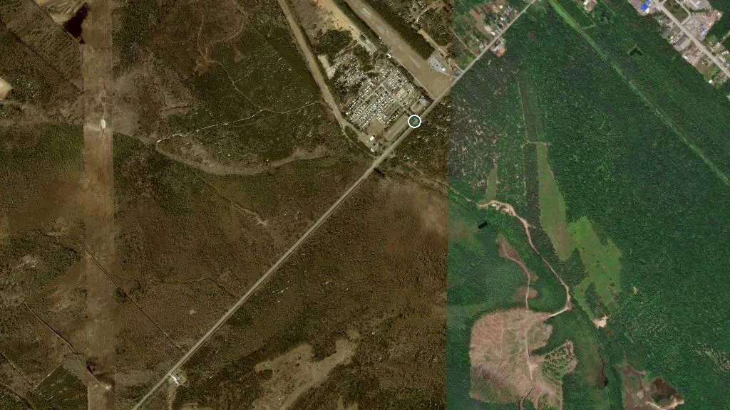Aerial view of Camping Larochelle and surroundings