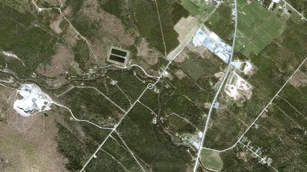 Aerial view of Aux Tipis de la Rivière Sauvage and surroundings