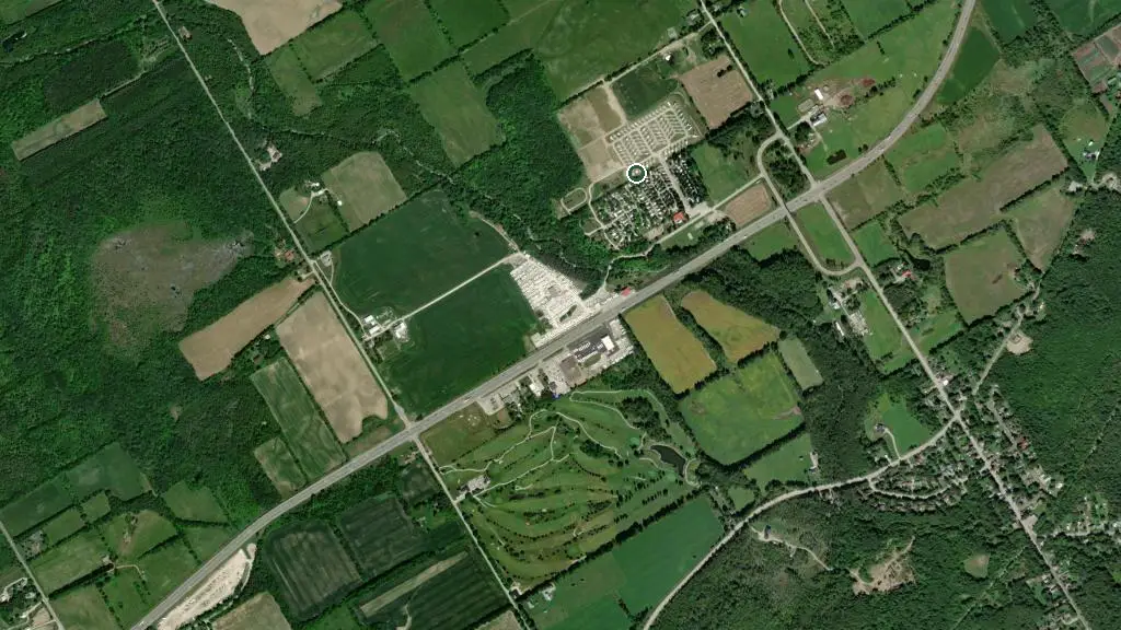 Aerial view of Heidi’s Campground and surroundings