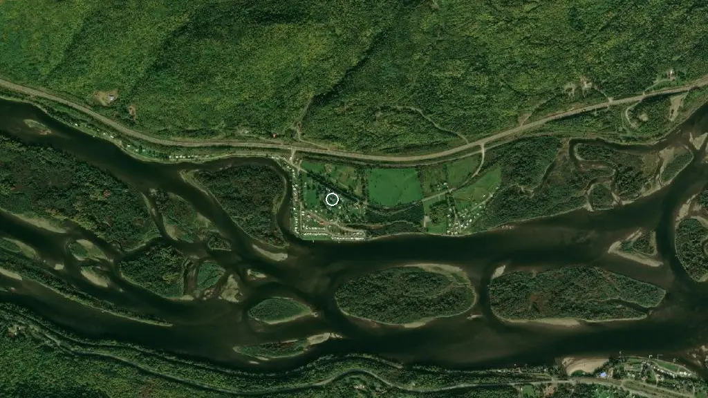 Aerial view of RV Camping/Camping gaspesie and surroundings