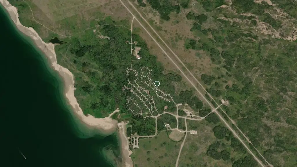Aerial view of Coghlan Campground and surroundings