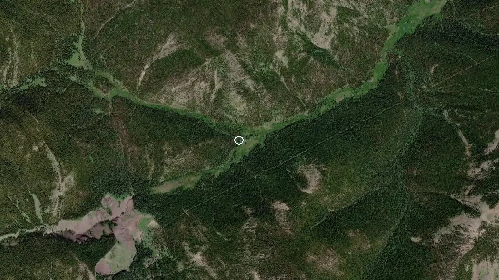 Aerial view of Three Point Mountain Campground and surroundings