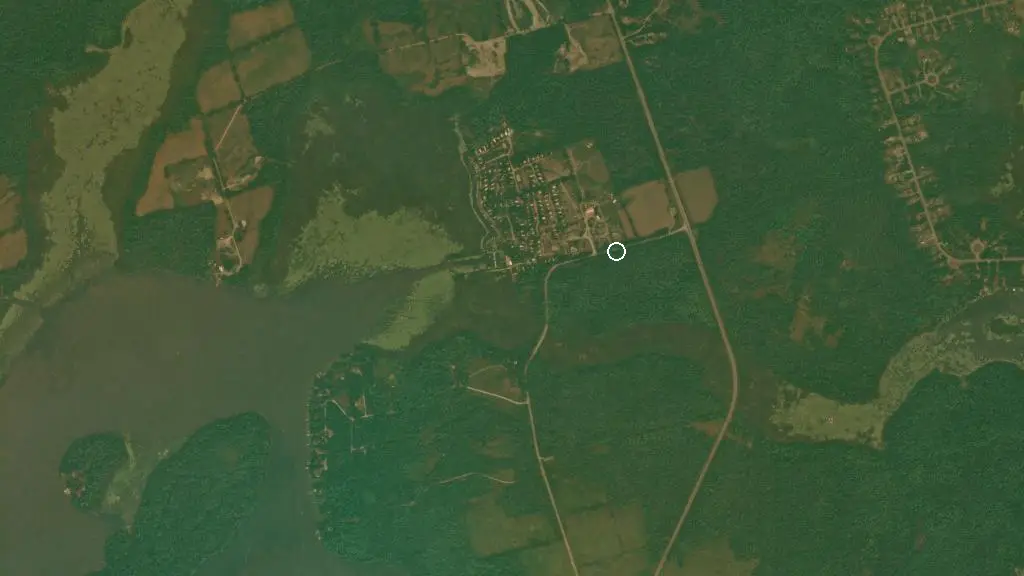 Aerial view of Anchor Bay Camp and surroundings