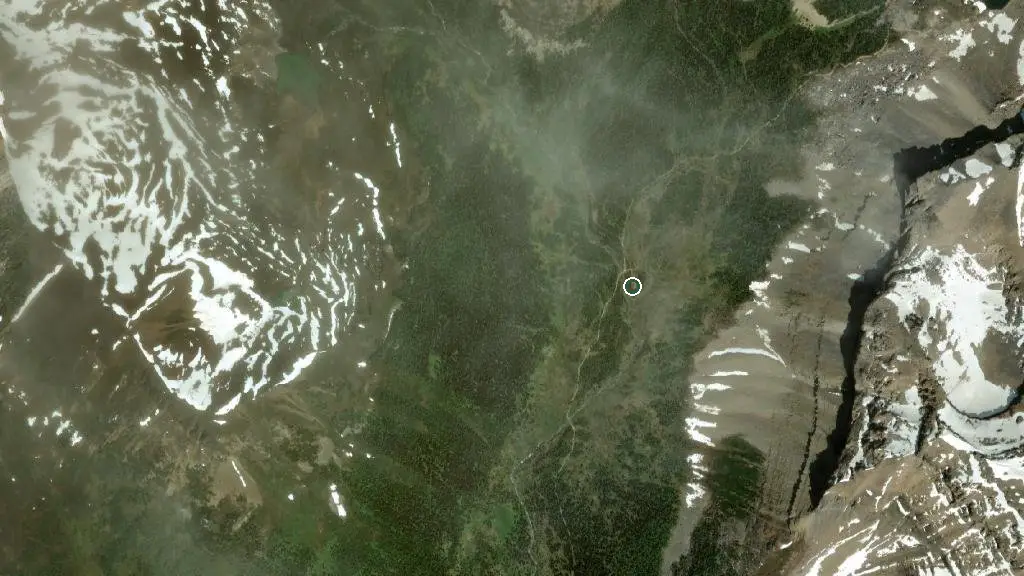 Aerial view of Halfway Hut and surroundings