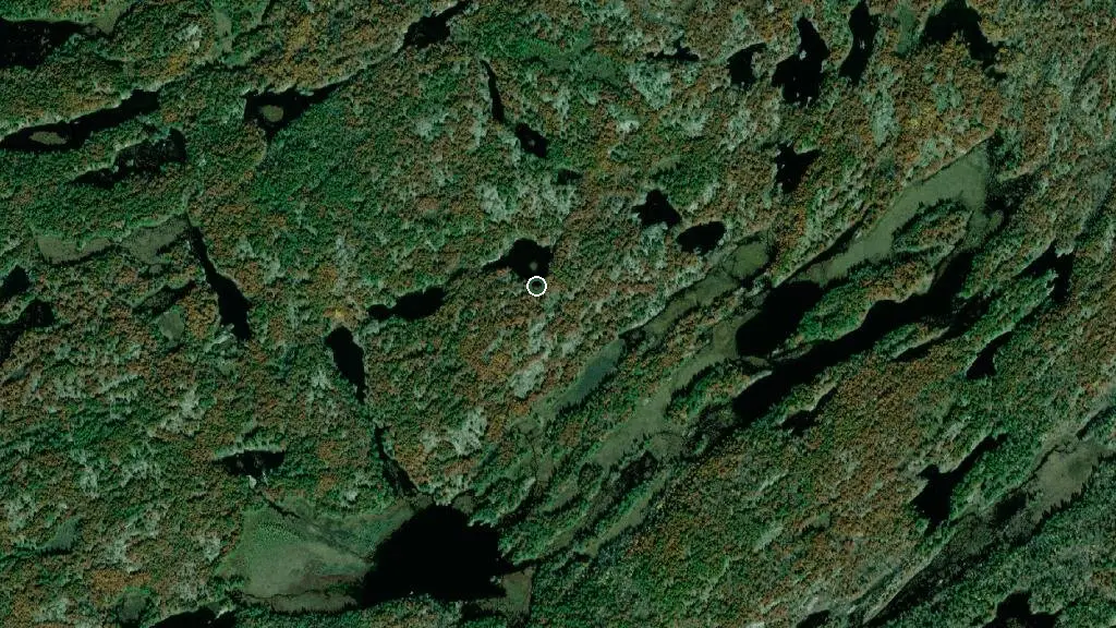 Aerial view of Kawartha Highlands Provincial Park and surroundings