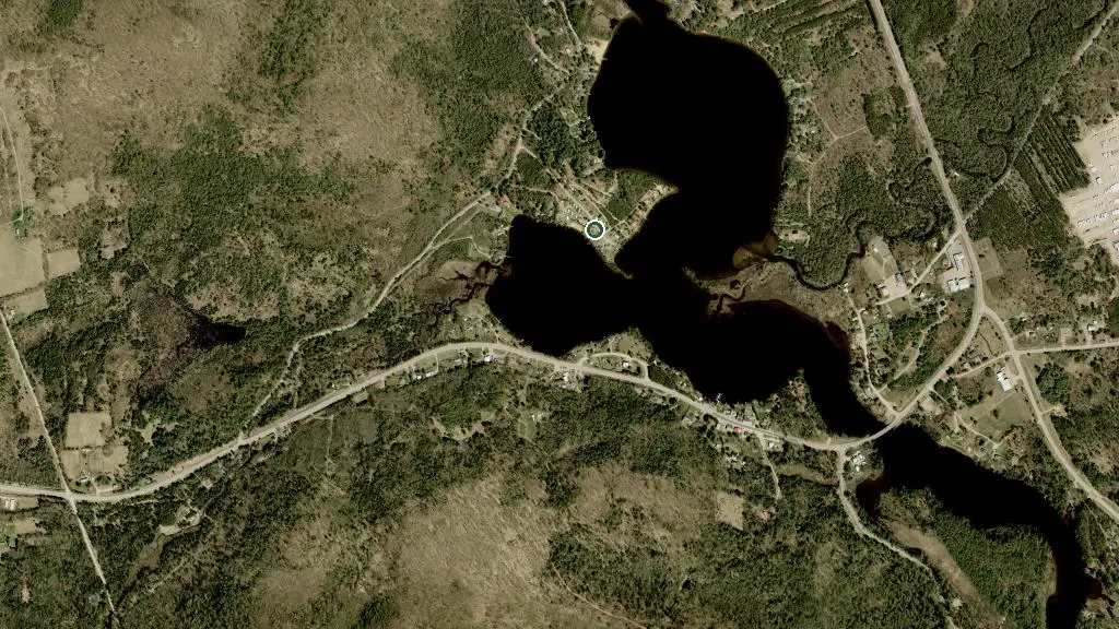 Aerial view of Opeongo Trail Resort and surroundings