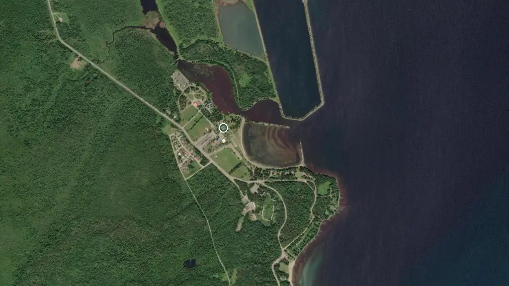 Aerial view of Chippewa Park Pavilion and surroundings