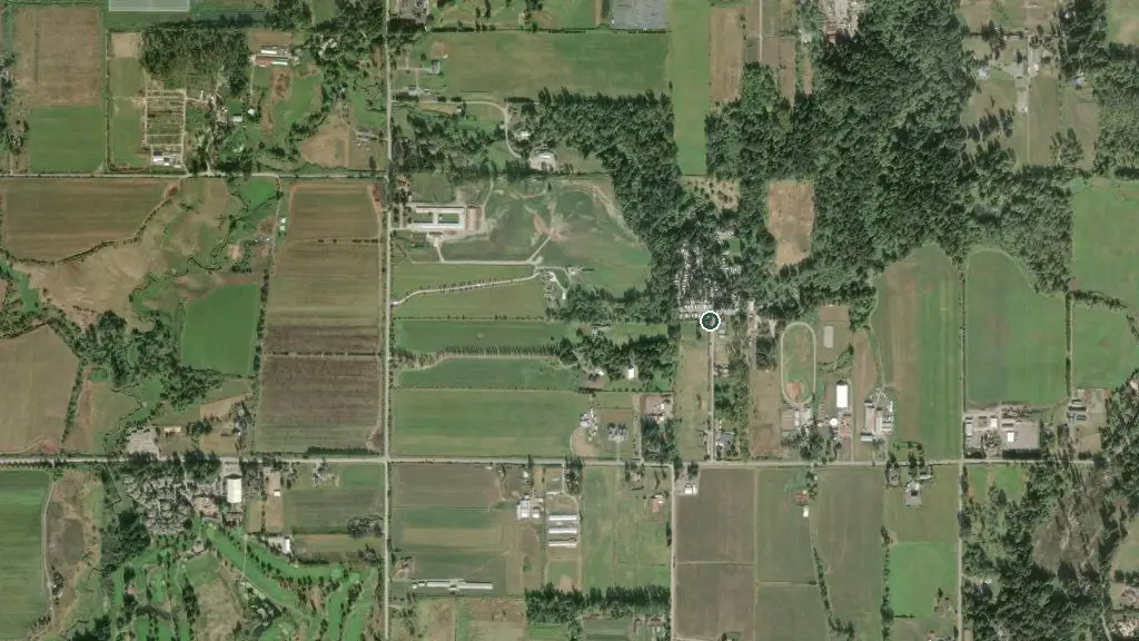 Aerial view of Hazelmere RV Park and surroundings