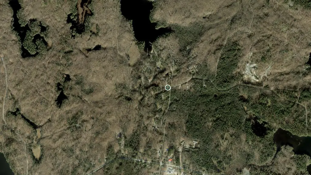 Aerial view of Horseshoe Lake Camp & Cottages and surroundings