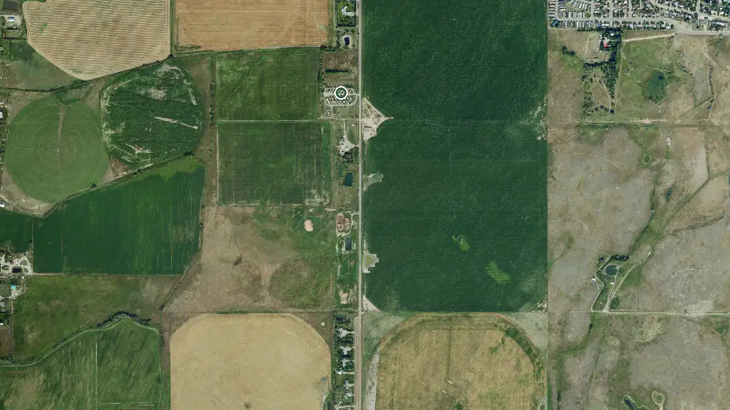 Aerial view of Westside Campsite and surroundings