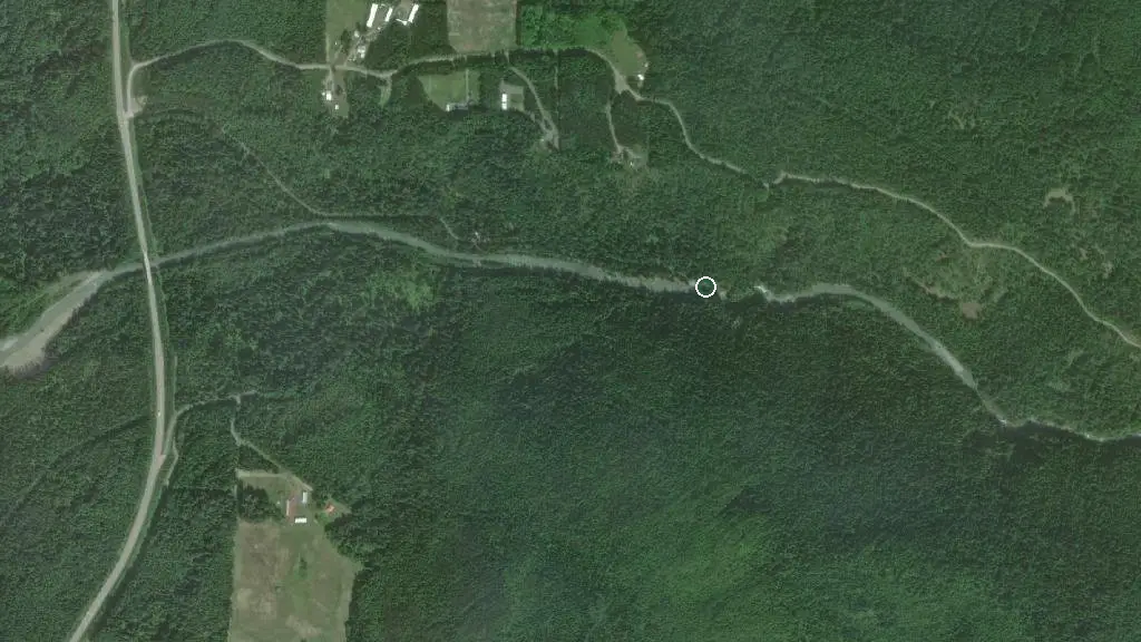 Aerial view of Kleanza Creek Provincial Park and surroundings