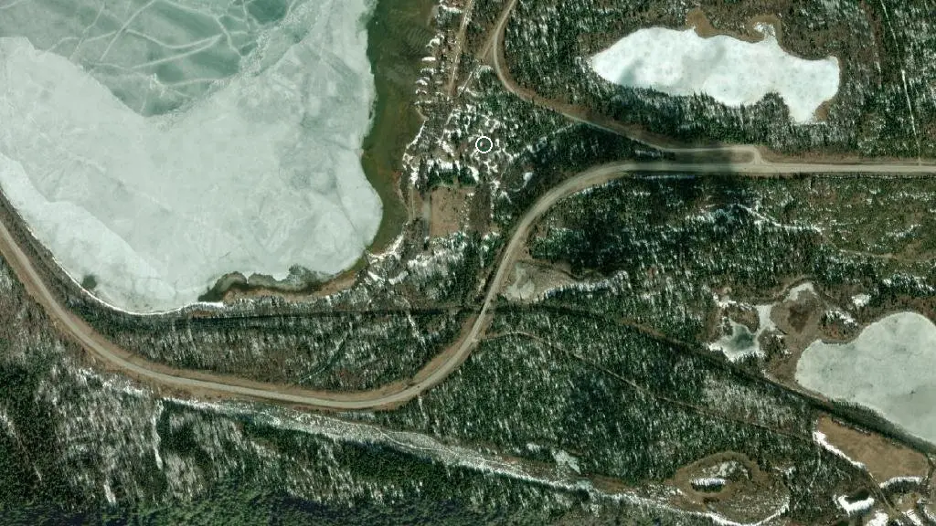 Aerial view of Beaumont Provincial Park Campground and surroundings