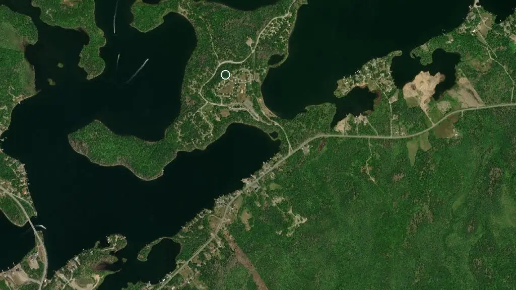 Aerial view of Mira River Provincial Park and surroundings