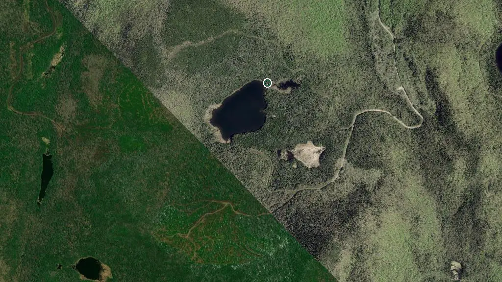Aerial view of Refuge du lac de l'Appel and surroundings