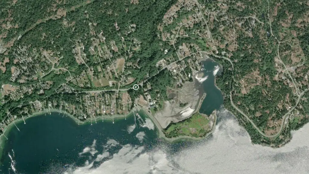 Aerial view of Sunny Shores Resort & Marina and surroundings